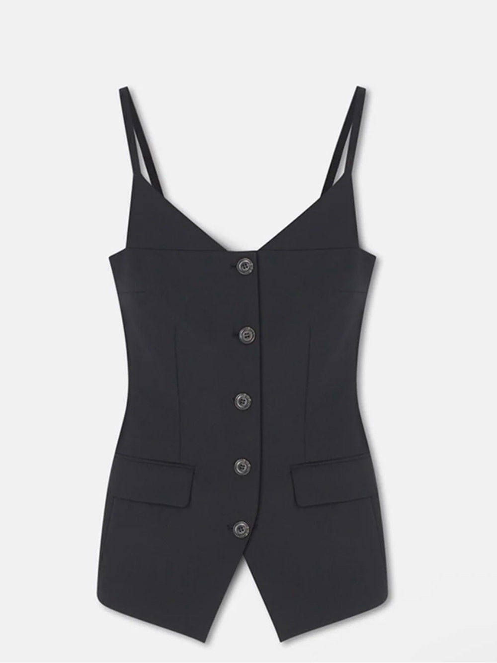 Nanushka Cinda Open-Back Tailored Vest Top Black Suiting Size XS